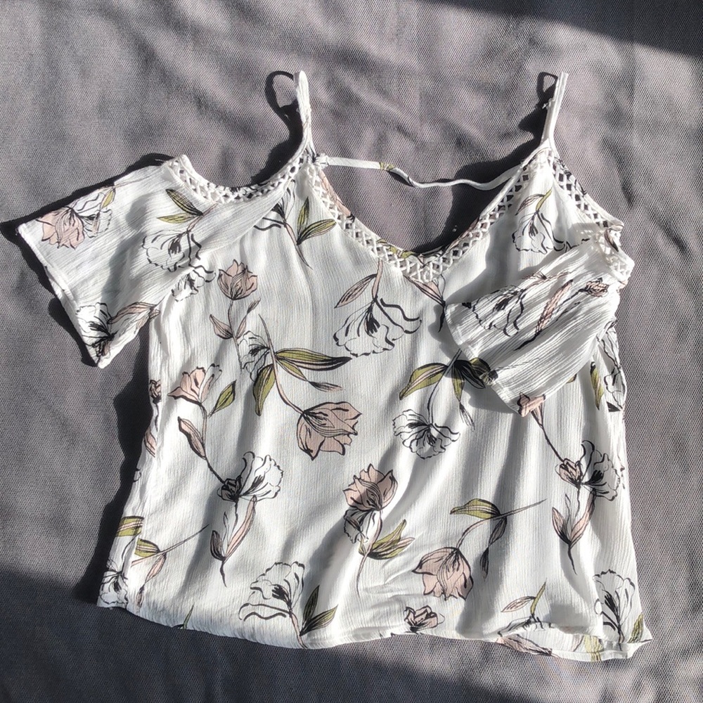 Floral Cold Shoulder Top